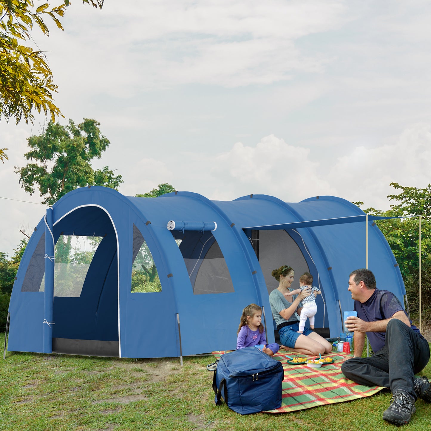 Outsunny 5-6 Man Tunnel Tent