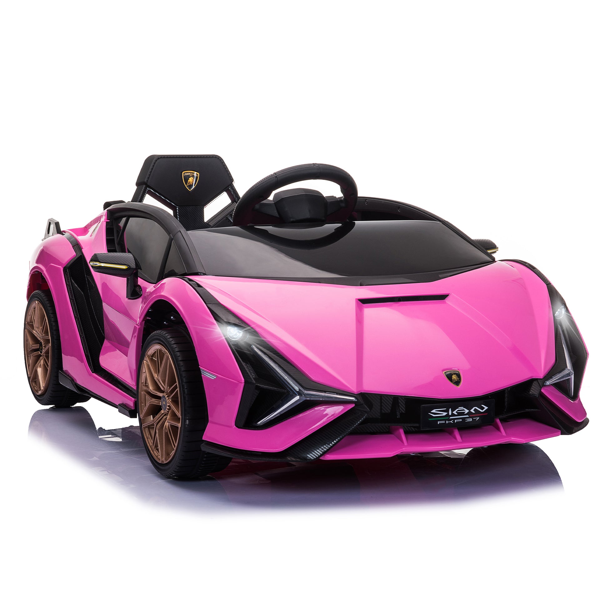 Homcom 12V Kids Electric Ride On Car 2 Motors Licensed Toy Car with Remote Control Music Lights MP3 for 3-5 Years Pink