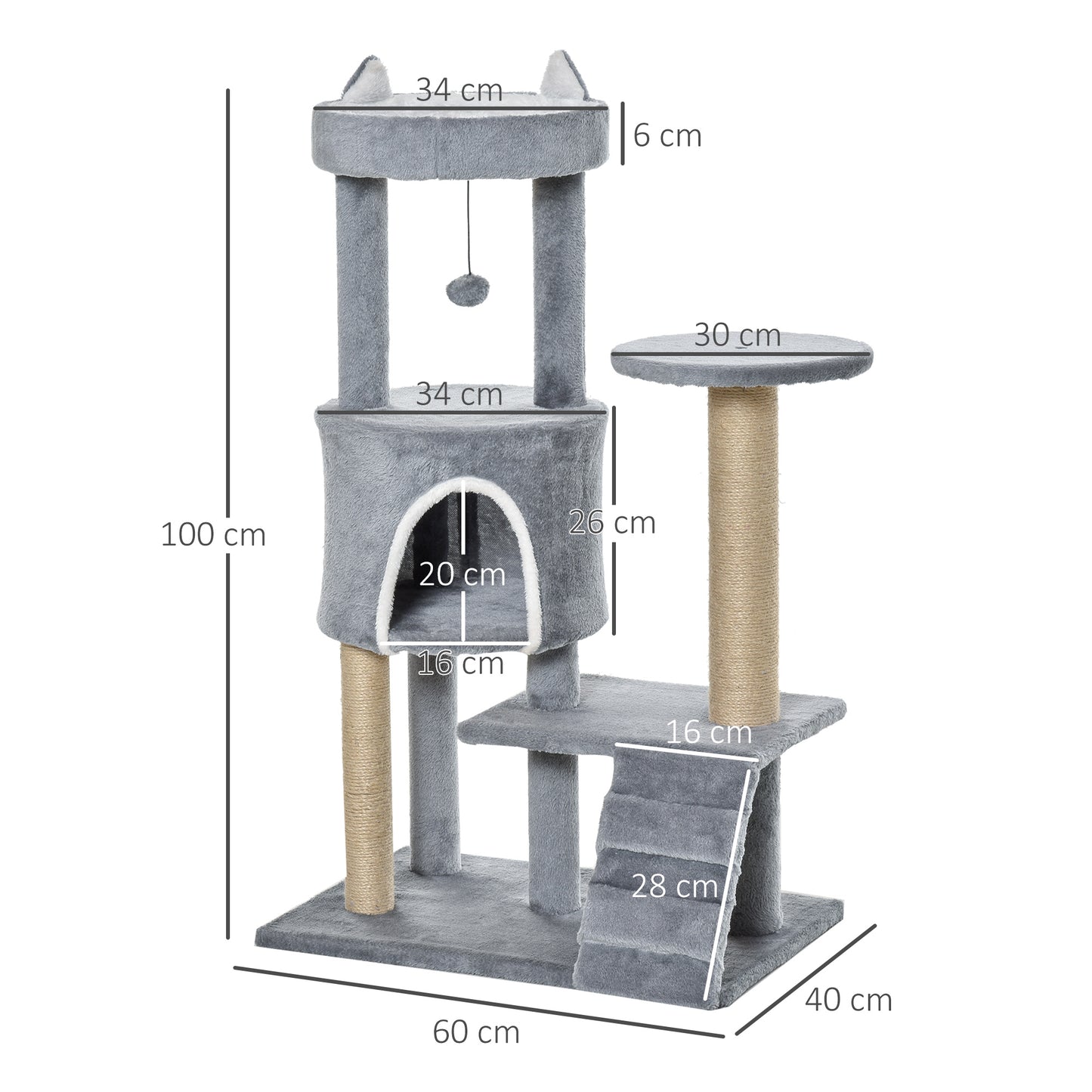 PawHut 100 cm Cat Tree