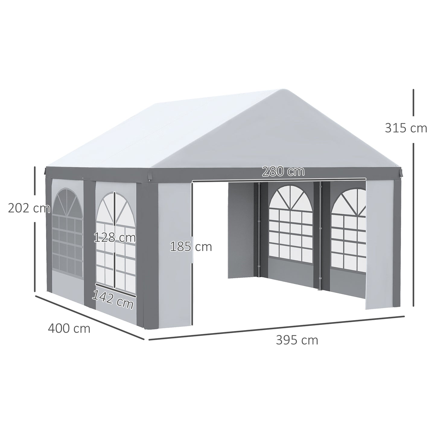 Outsunny 4 x 4m Galvanised Party Tent