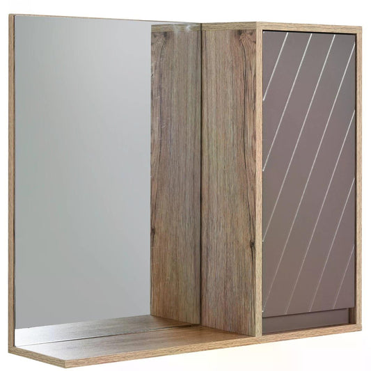 MDF Wall Mounted Bathroom Cabinet w/ Mirror-0