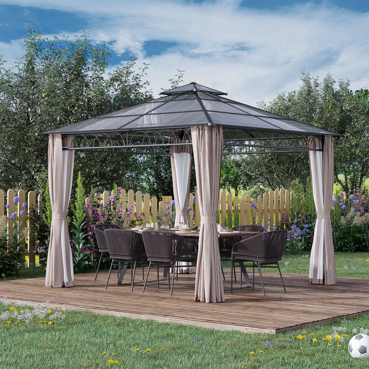 Outsunny 3 x 3 (m) Outdoor Polycarbonate Gazebo