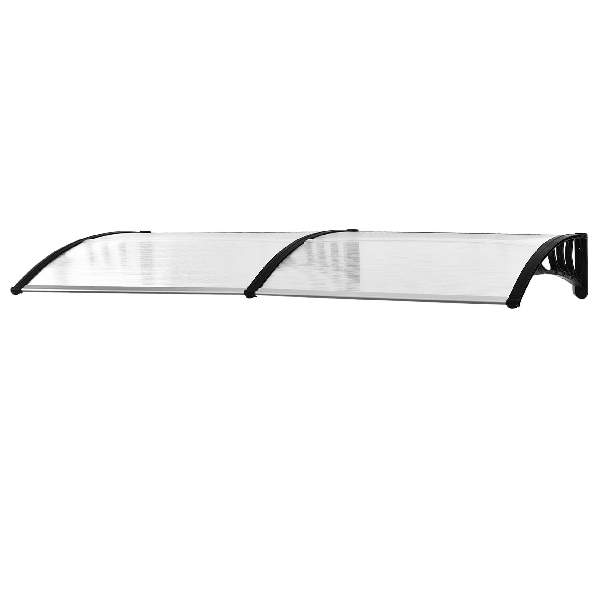 Outsunny 80 L x 195 W x 23 H cm Clear Polycarbonate Curved Awning White