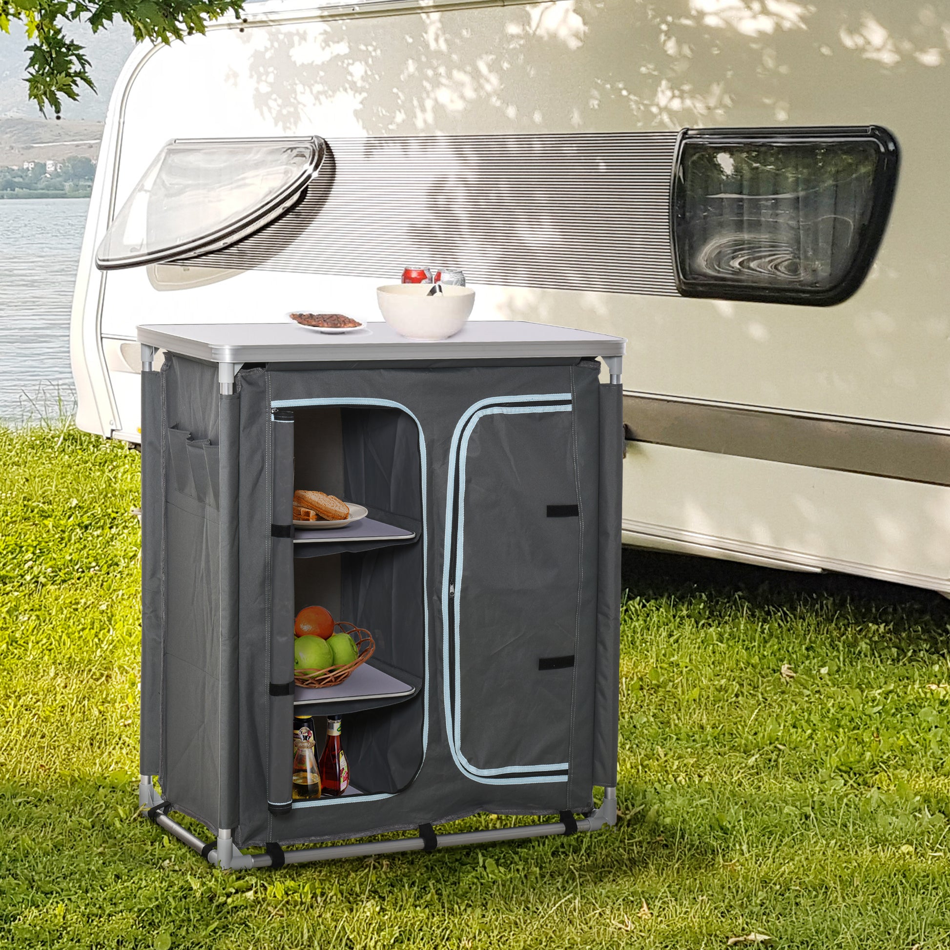 Outsunny Aluminum Camping Cupboard