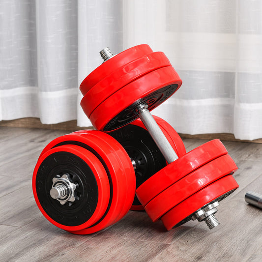 Homcom Adjustable 30KGS Barbell & Dumbbell Set Ergonomic Fitness Exercise in Home Gym