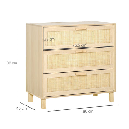 Homcom Rattan Bedroom Chest of Drawers