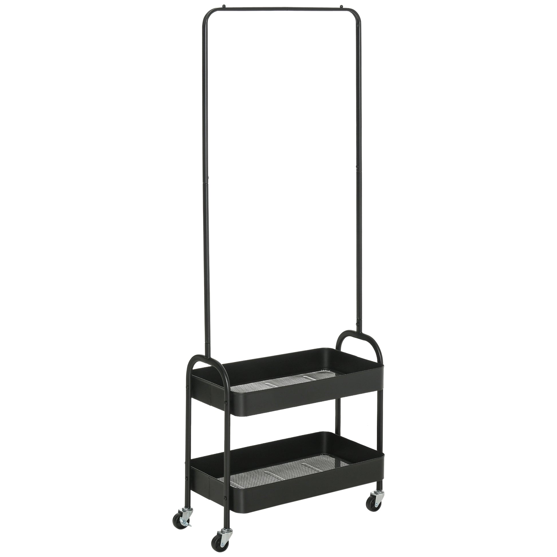 Homcom Metal Clothes Rack with Shoe Storage