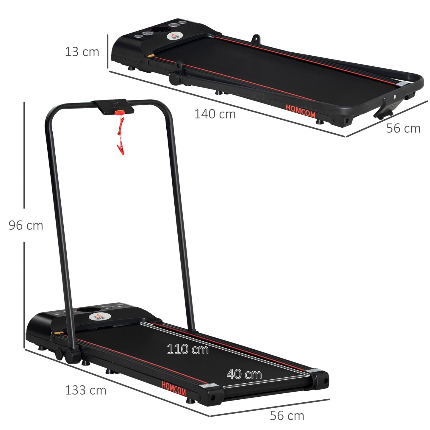 Homcom Folding Walking Treadmill for Home