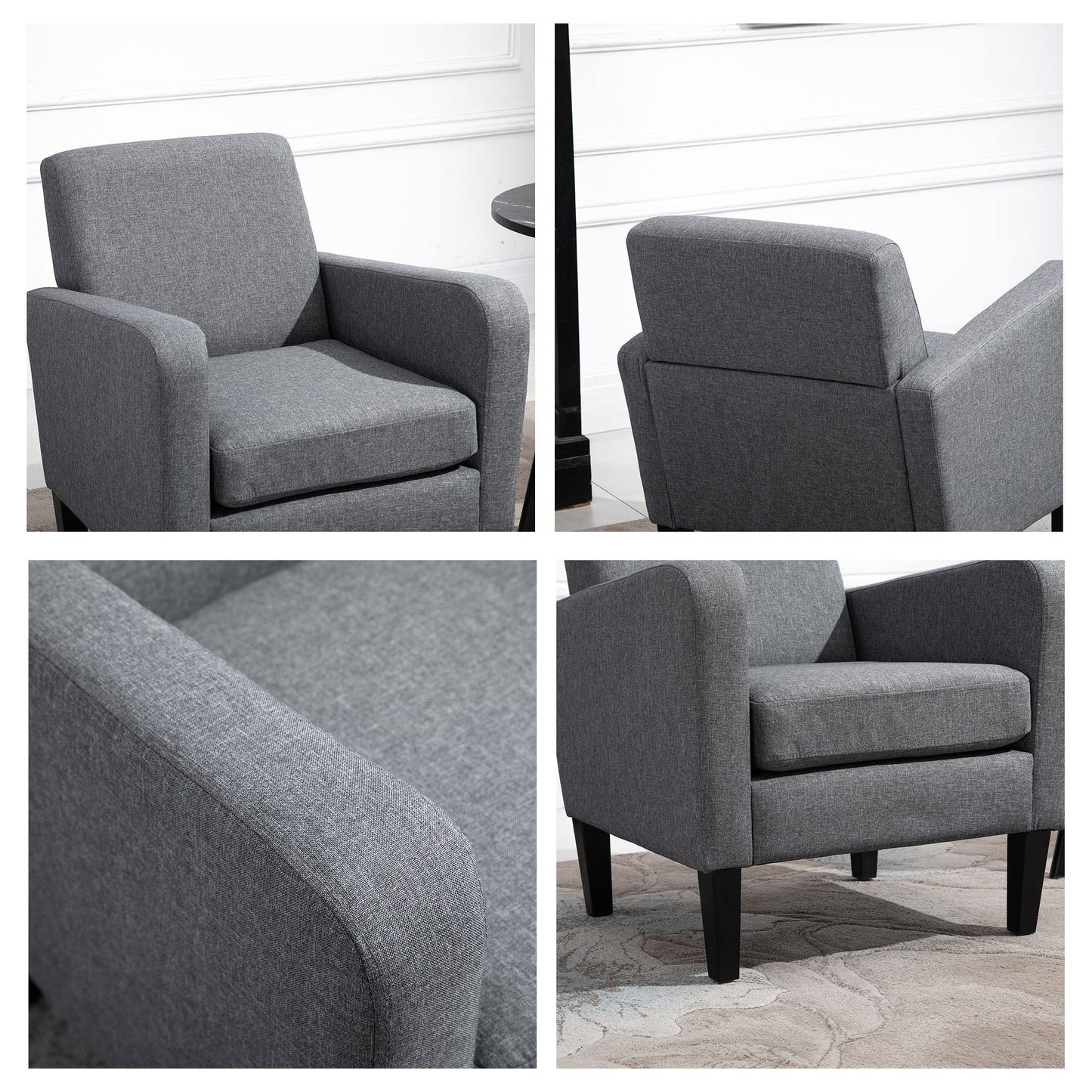 Homcom Linen Single Armchair