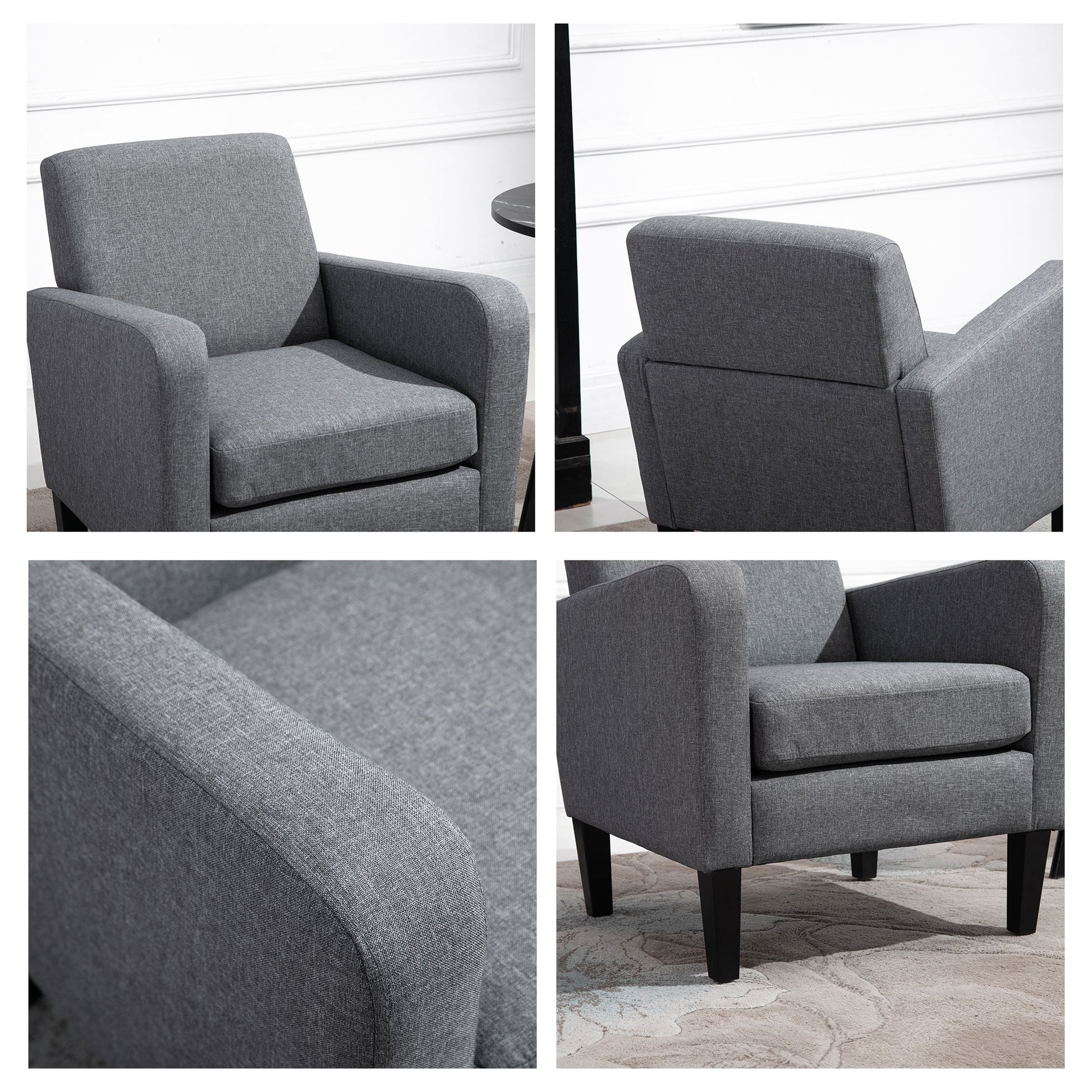 Homcom Linen Single Armchair