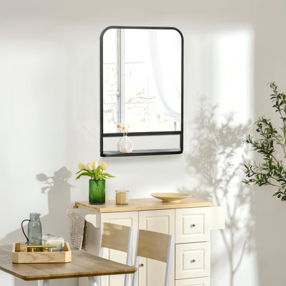 Homcom Modern Square Wall Mirror with Storage Shelf