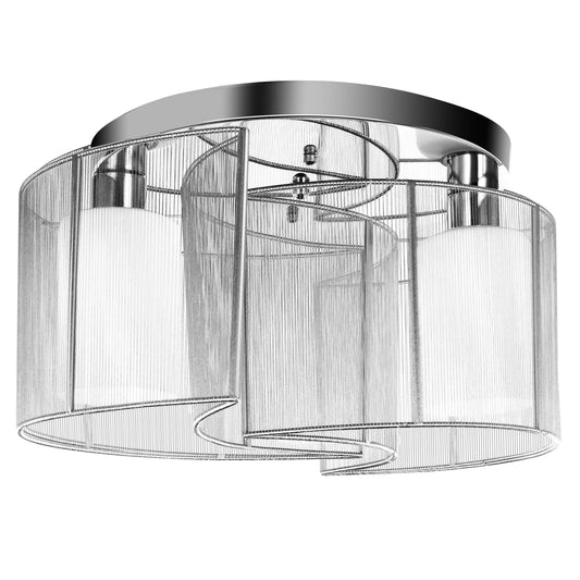 Homcom Modern Design Mini Style Flush Mount Ceiling Light with Flush Metal Finish Chandelier for Hallway