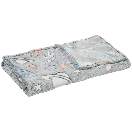 Homcom Glow in The Dark Flannel Fleece Blanket for Sofas