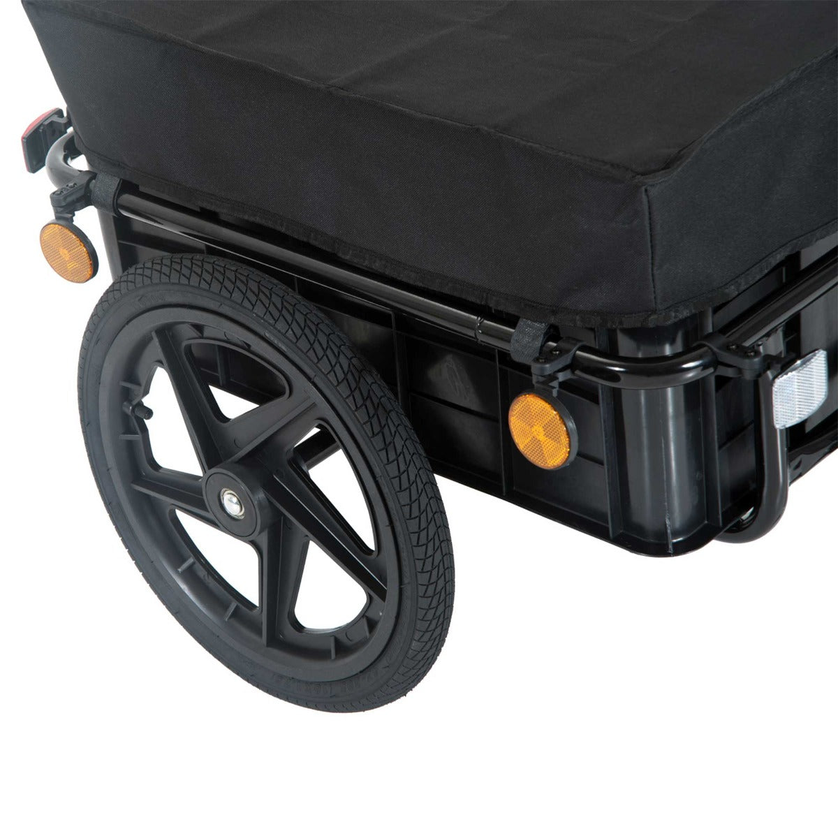 Homcom Cargo Trailer Bike Stroller Garden Trolley W/Carrier Utility Luggage & Wheels Black