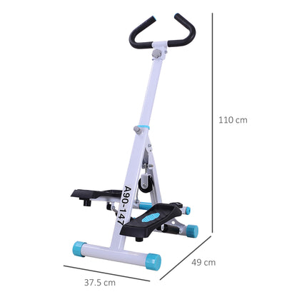 Homcom Stepper w/ Handle Hand Grip Workout Fitness Machine For Fitness Aerobic Exercise Home Gym White