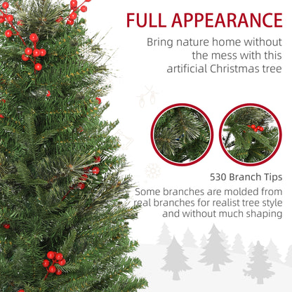 Homcom 5ft Pencil Artificial Christmas Tree with Realistic Branches