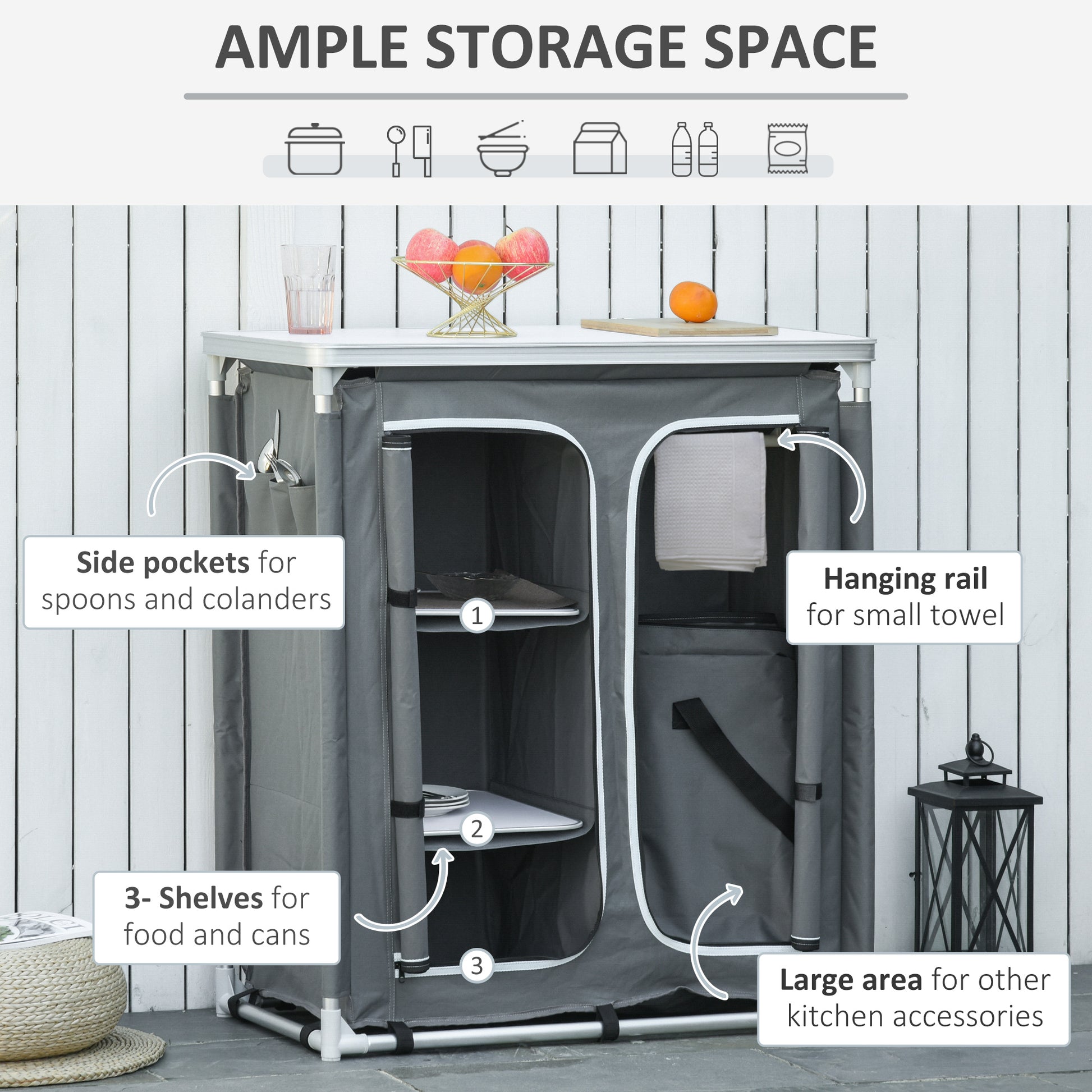 Outsunny Aluminum Camping Cupboard