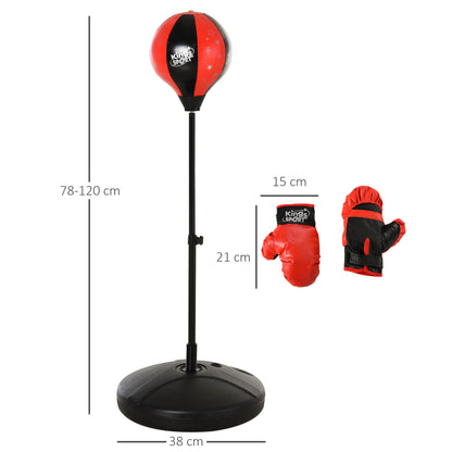 Homcom Boxing Punch Ball Set 360 Degree Rebound Spring For Kids Height Adjustable ?38x78-120cm