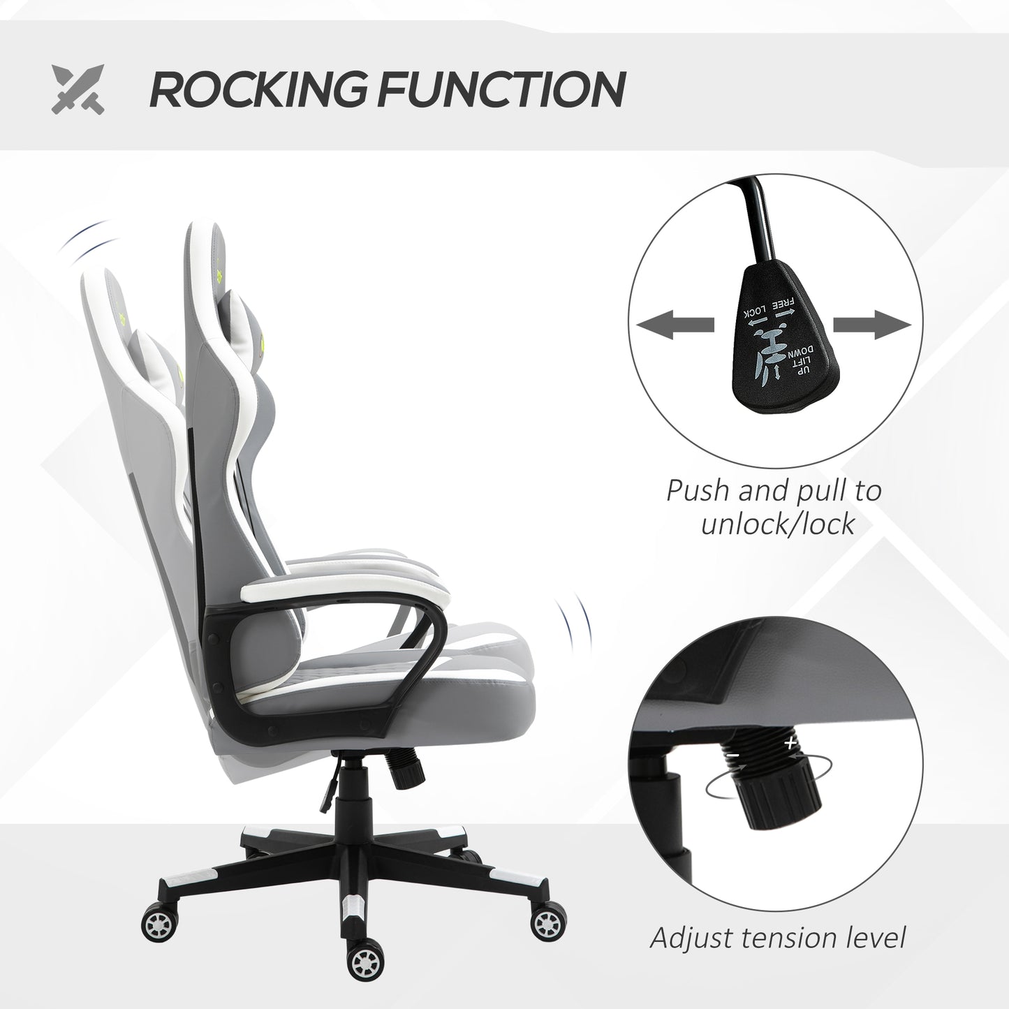 Vinsetto Racing Gaming Chair with Lumbar Support