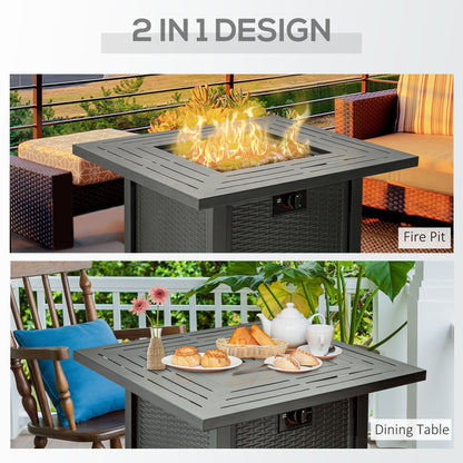 Outsunny Square Propane Gas Fire Pit Table