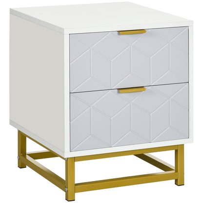 Homcom Bedside Table with 2 Drawers