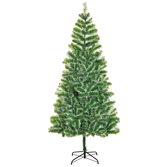 Homcom 7FT Indoor Christmas Tree Artificial Decoration Xmas Gift with Metal Stand Branch Tips