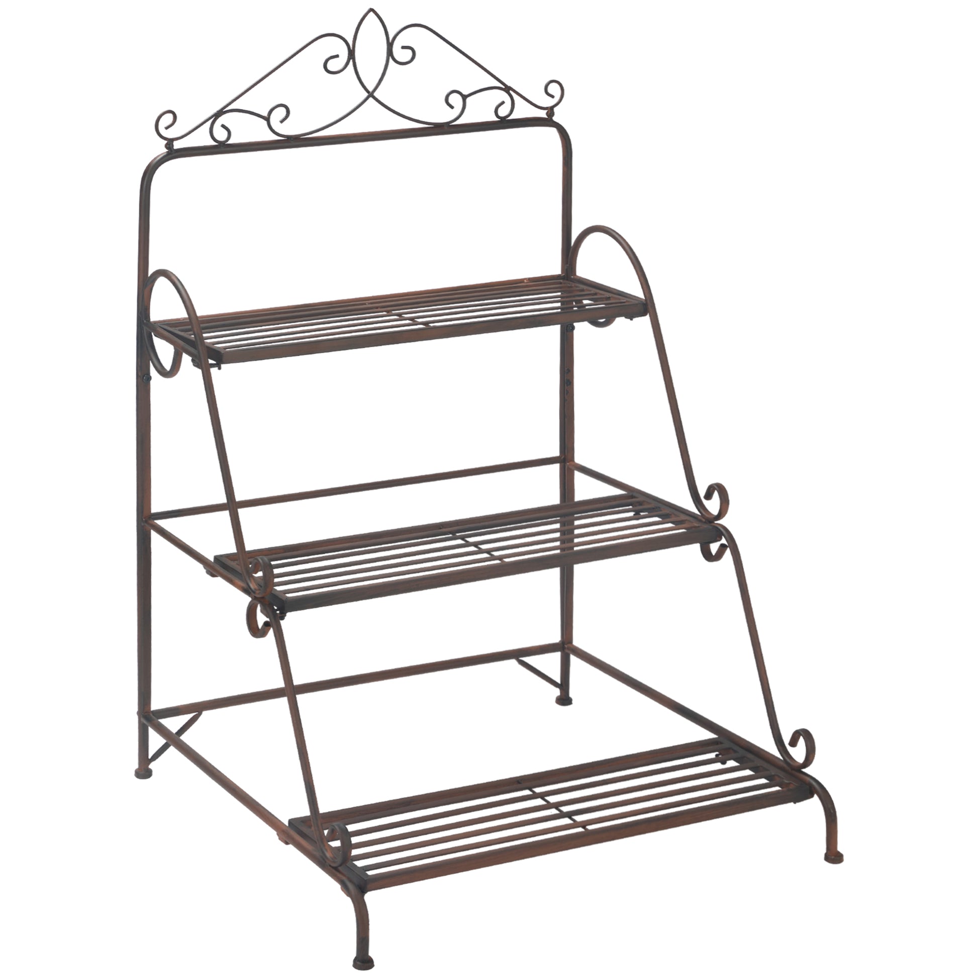 Outsunny 3 Tier Stair Style Metal Plant Stand