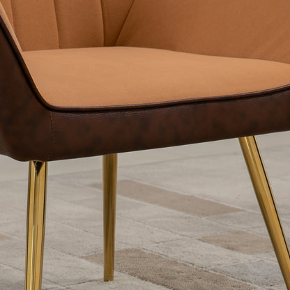 Homcom Modern Velvet Armchairs with Gold Steel Legs