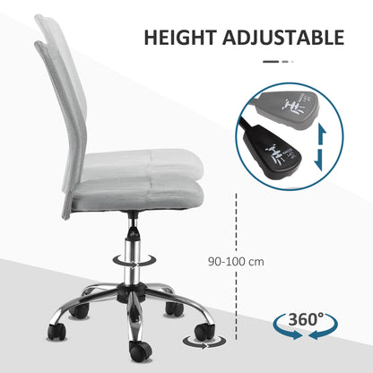 Vinsetto Home Office Mesh Task Chair Ergonomic Armless Mid Back Height Adjustable with Swivel Wheels