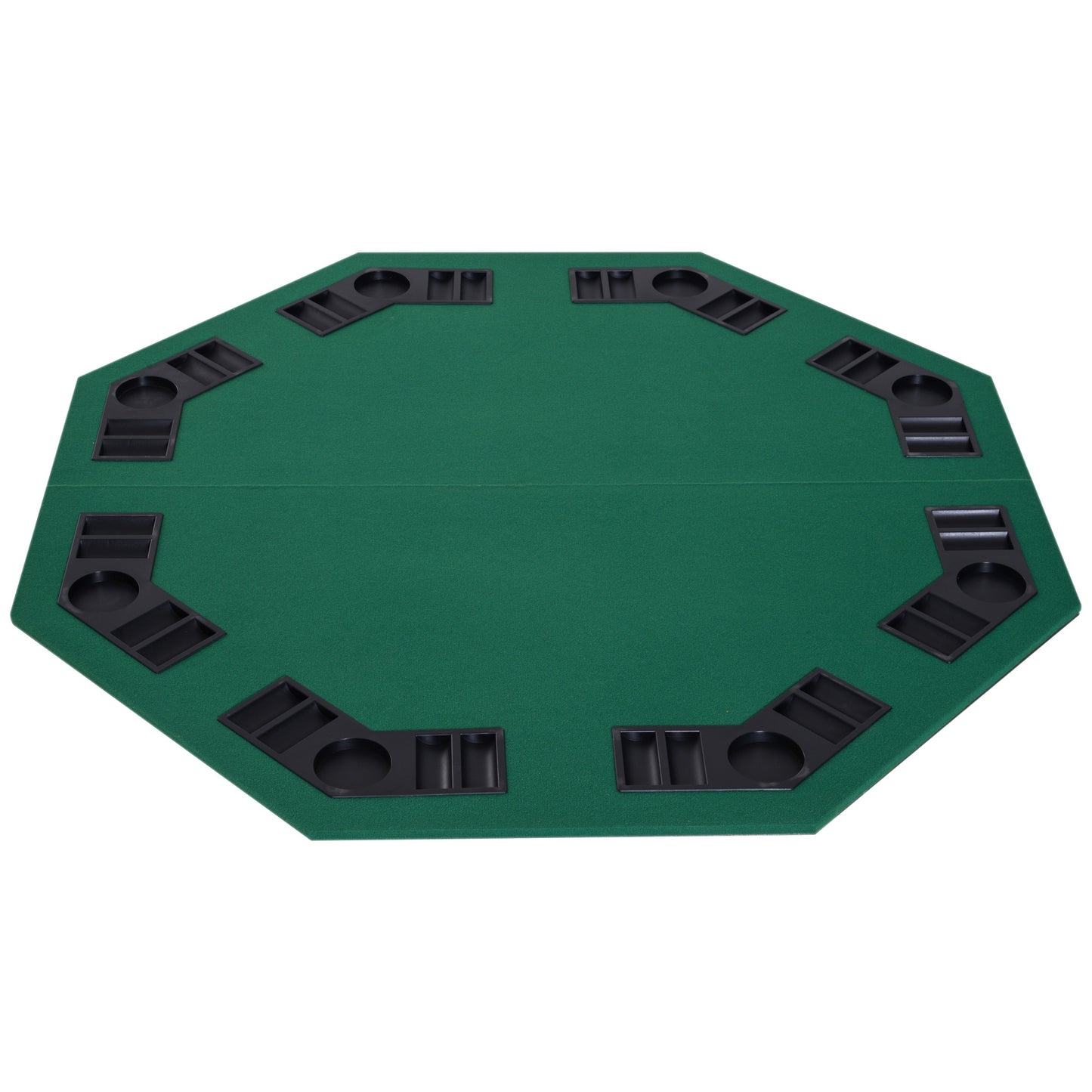 Homcom 1.2m/48 Inches Foldable Poker Table Top 8 Players Blackjack Tables Casino Chip Trays