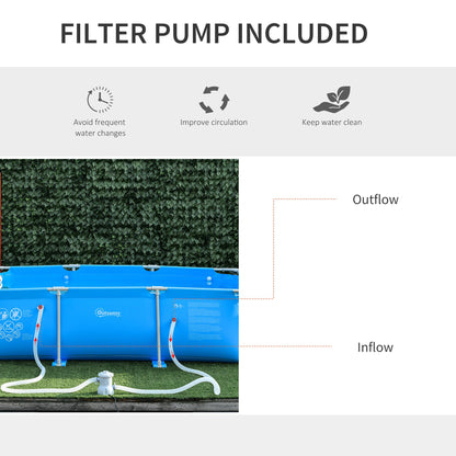 Outsunny Steel Frame Swimming Pool w/ Filter Pump and Reinforced Sidewalls Rust Resistant