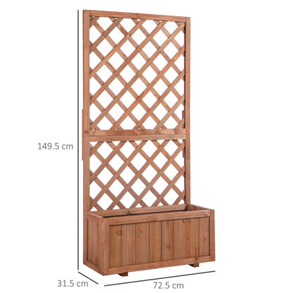 Outsunny Wooden Gardening Display Flower Planter Stand Trellis Shelf