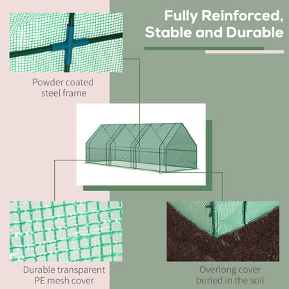 Outsunny Polytunnel Greenhouse Steel Frame Xs Size