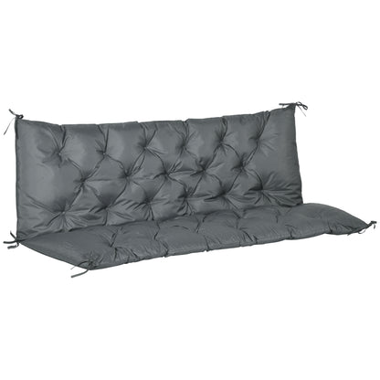 Outsunny Three-Seater Padded Bench Cushion - Dark Grey