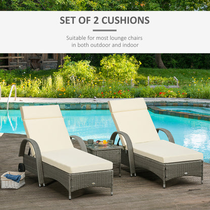 Outsunny Set of 2 Sun Lounger Cushions