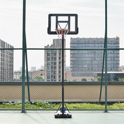 Homcom Portable Basketball Hoop Stand 231-305cm Height Adjustable w/ Moving Wheels