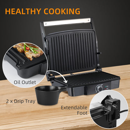 2000W Heath Grill With Cool Touch Handle Silver & Black by Homcom