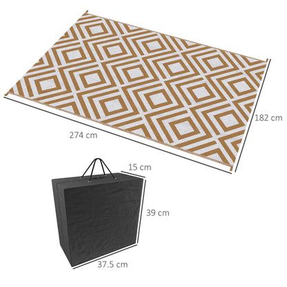 Outsunny Reversible Outdoor Rug with Carry Bag and Ground Stakes