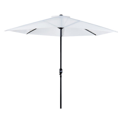 Outsunny 2.7m Balcony Half Parasol 5 Steel Ribs Construction Garden Outdoor Umbrella Cream White