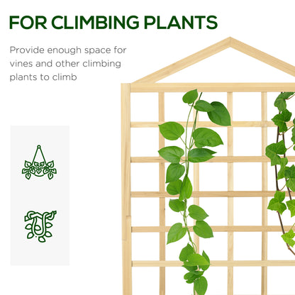 Outsunny Garden Planters with Trellis for Vine Climbing