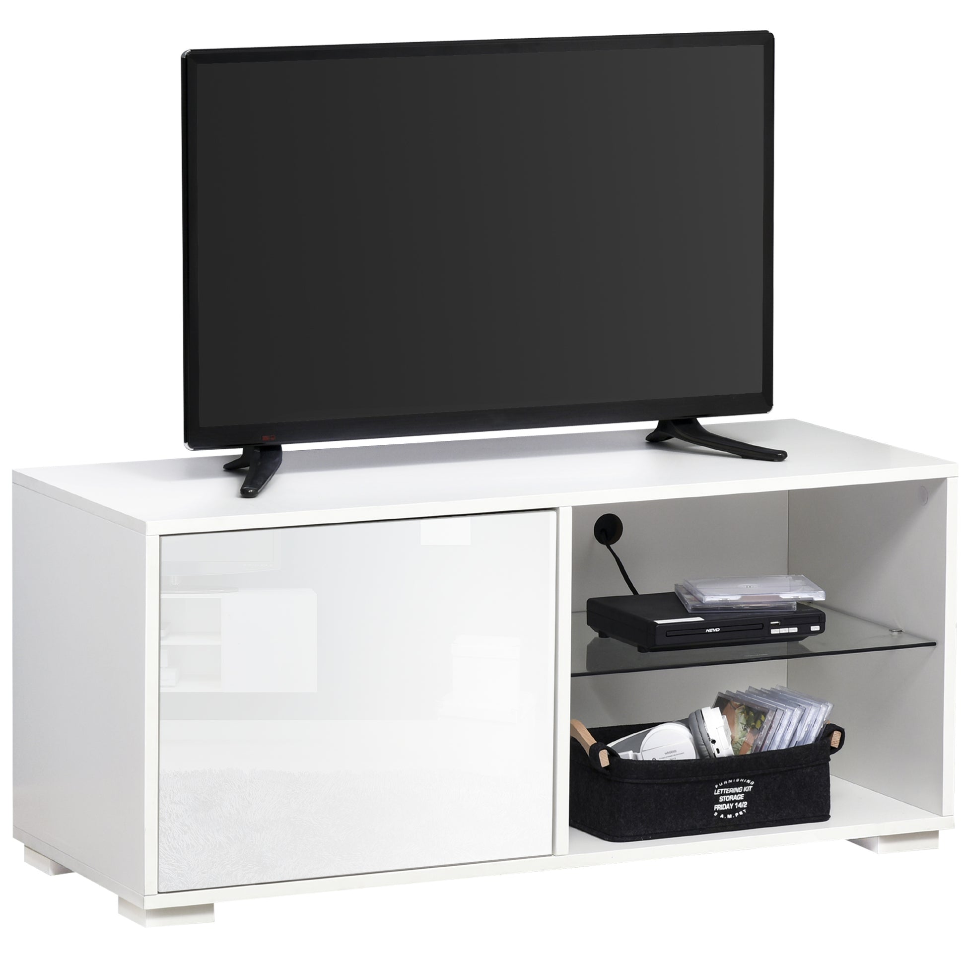 Homcom High Gloss Boxy TV Cabinet