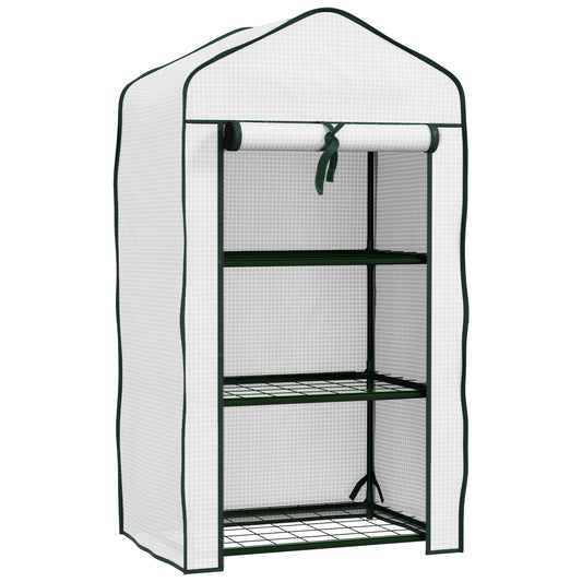 Three-Tier Mini Greenhouse - White-0