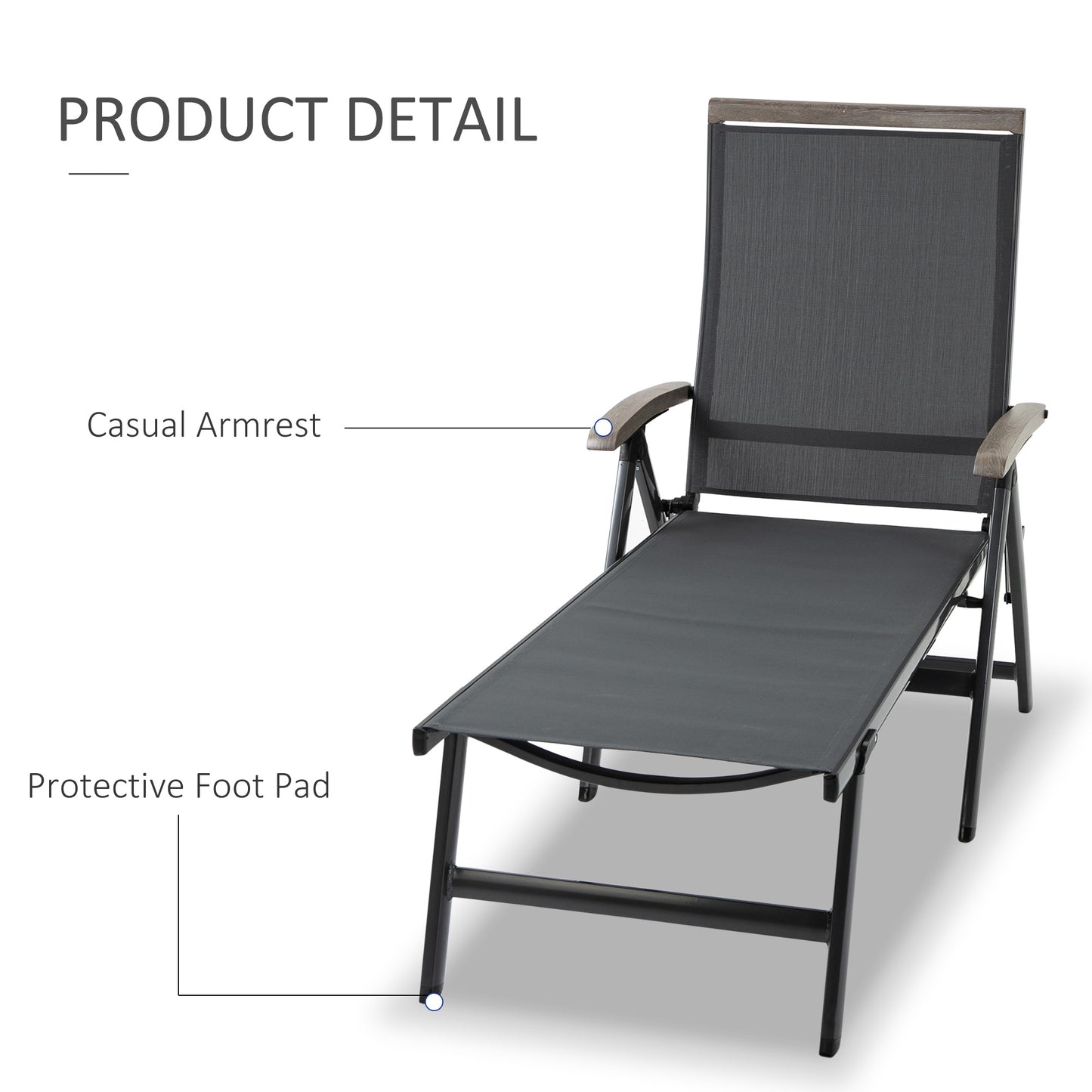 Outsunny Outdoor Folding Sun Lounger