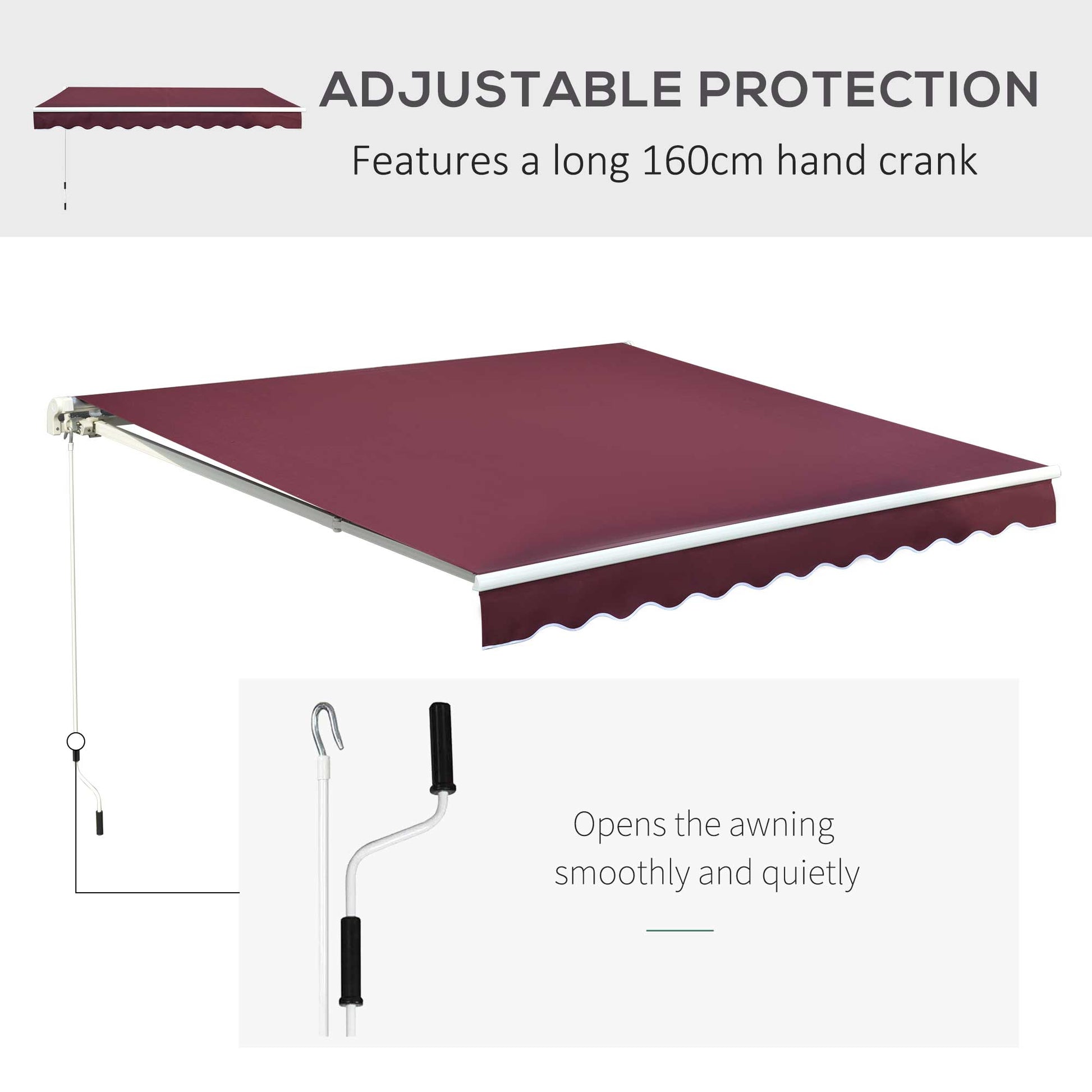 Outsunny Manual Retractable Awning