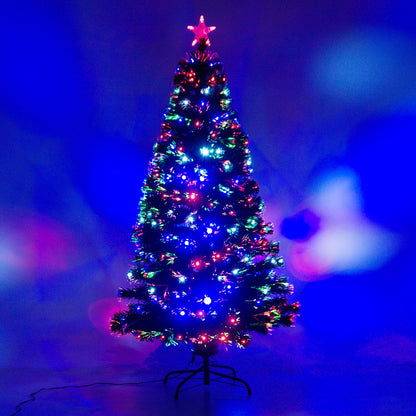 Homcom 5FT Prelit Artificial Christmas Tree with Multi-Coloured Fibre Optic LED Light