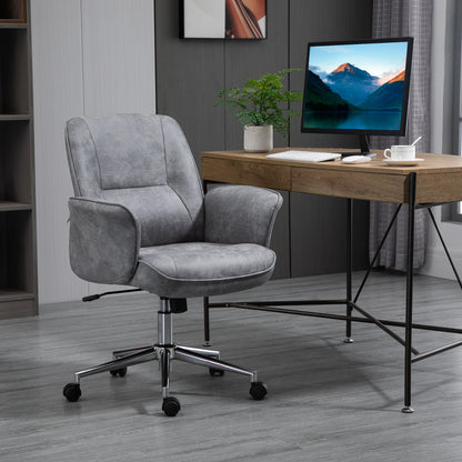 Vinsetto Faux Microfibre Leather Office Chair - Light Grey