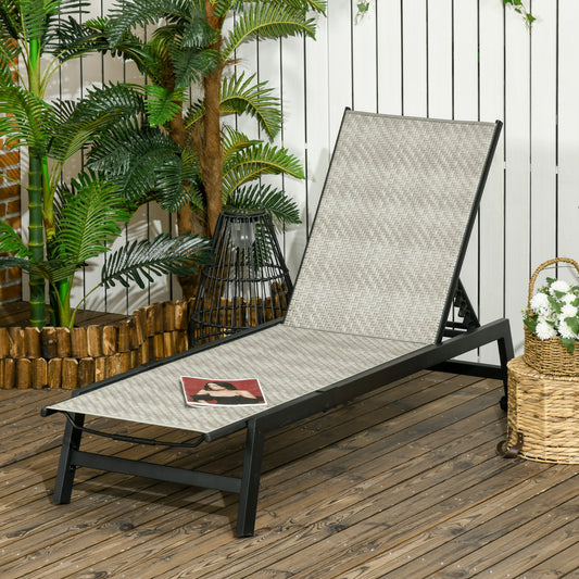 Outsunny Outdoor PE Rattan Sun Loungers