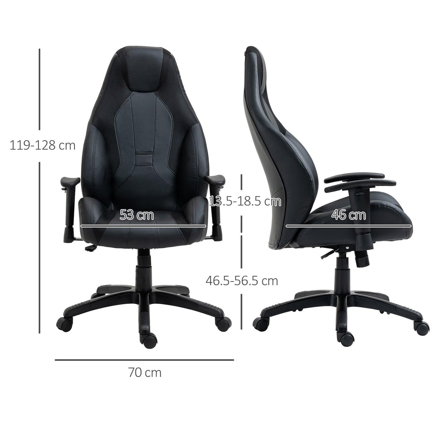 Vinsetto High Back Executive Office Chair Mesh & Faux Leather Gaming Gamer Chair with Swivel Wheels