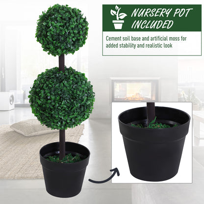 Outsunny Set of 2 Topiary Tree Plant