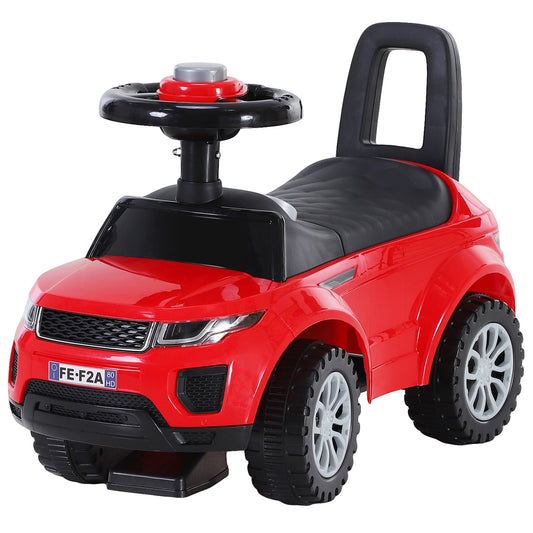 3-in-1 Ride On Car Foot To Floor Slider Toddler w/ Horn Steering Wheel NO POWER Manual Under Seat Storage Safe Design Red-0